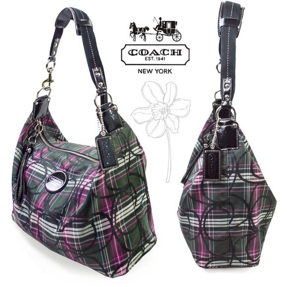 Coach Handbags - COACH Tartan Monogram Shoulder Handbag Bag Plaid
